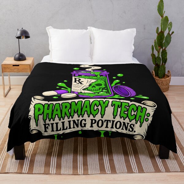 Item preview, Pharmacy Tech Filling Potions Halloween Skull Potion Bottle designed and sold by Uglyandcute.