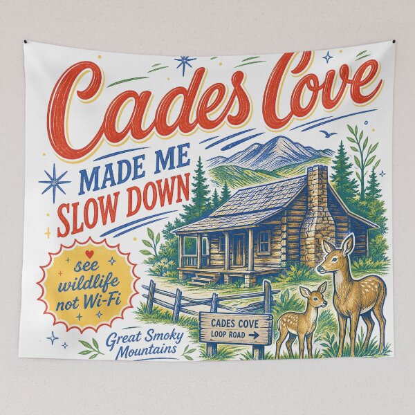 Item preview, Cades Cove Made Me Slow Down Vintage Smoky Mountains Design designed and sold by castillomiami.