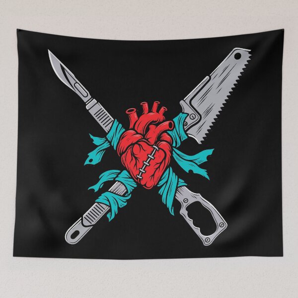 Item preview, Surgeon I Fix Monsters Halloween Scalpel Stitched Heart designed and sold by Uglyandcute.