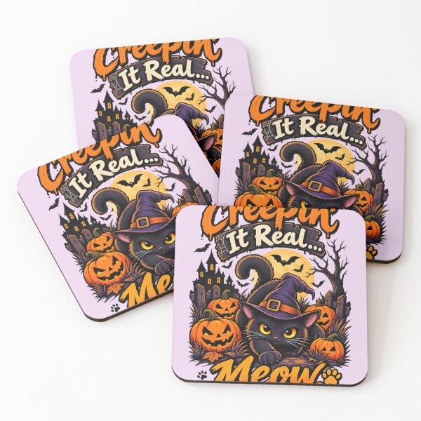 Item preview, Creep in It Real Black Cat Halloween Cute Witch Hat Pumpkin Meow designed and sold by RealCuties.