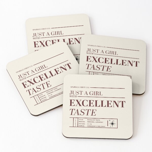 Item preview, Just A Girl With Excellent Taste | Dark Brown Museum Label & Editorial Typography designed and sold by Sparkle First Co..