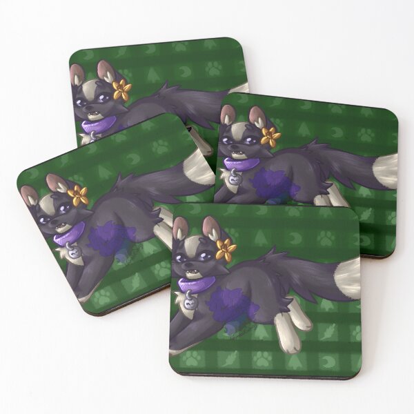 Item preview, Playful Black Dog with Flower designed and sold by Fibi-studio.