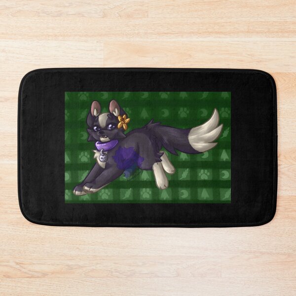 Item preview, Playful Black Dog with Flower designed and sold by Fibi-studio.
