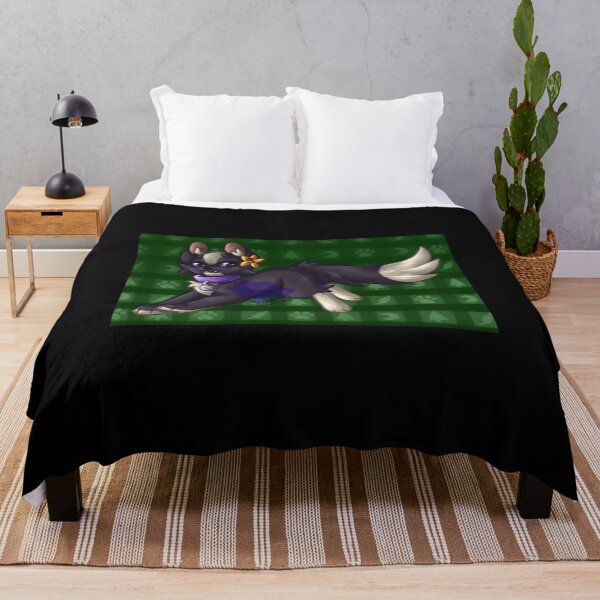 Item preview, Playful Black Dog with Flower designed and sold by Fibi-studio.