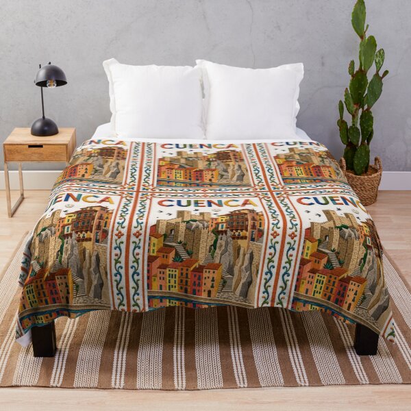 Item preview, Cuenca Spain Hanging Houses Embroidered Travel Illustration designed and sold by Witsprings.