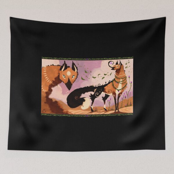 Item preview, Whimsical Fox Creatures in a Dreamy Landscape designed and sold by Fibi-studio.