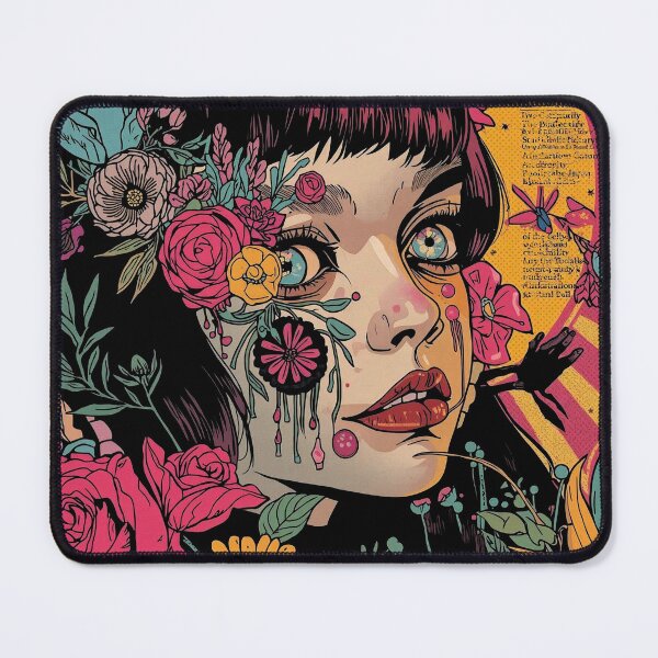 Item preview, Floral Siren: Dark Manga Pop Art designed and sold by  Mythical Entanglement.