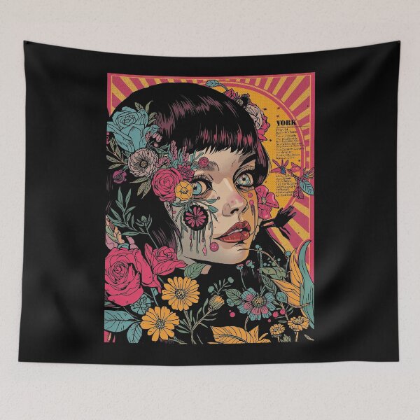 Item preview, Floral Siren: Dark Manga Pop Art designed and sold by  Mythical Entanglement.