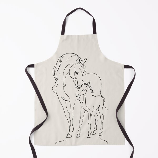Item preview, Outline of Foal and Mother Horse Line Drawing designed and sold by FemmePod.