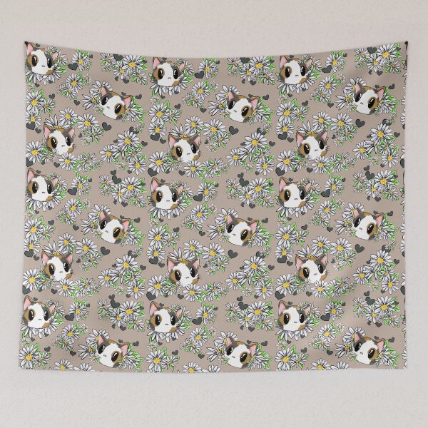 Item preview, Cat and Daisy Pattern designed and sold by FaultyOverlord.