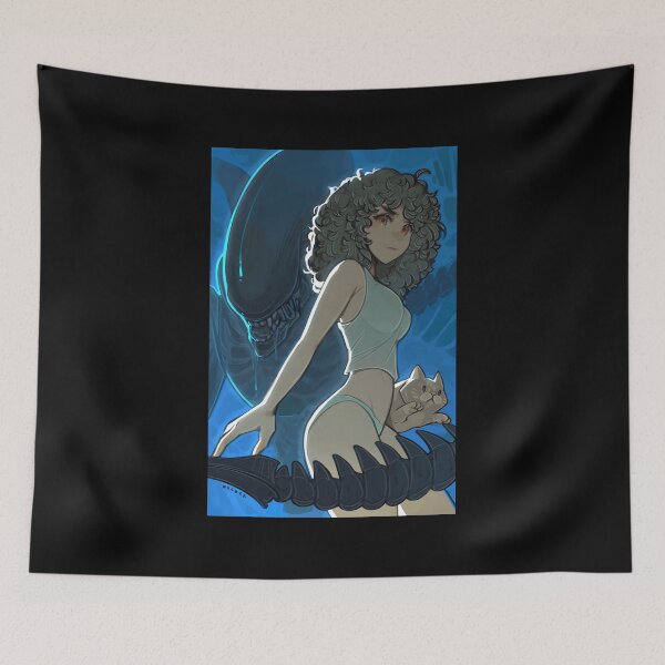 Item preview, Fierce Girl with Cat and Alien Shadow designed and sold by Fibi-studio.