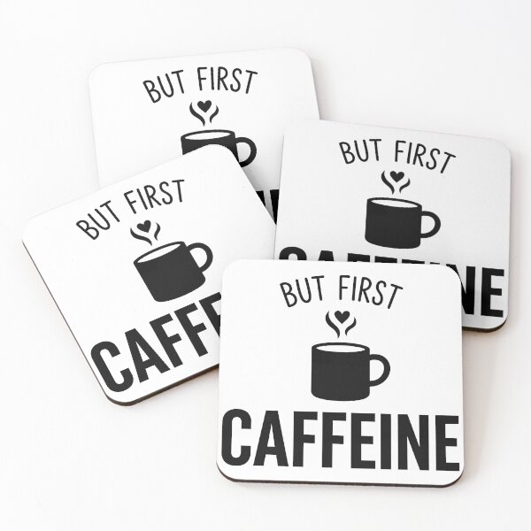 Item preview, But First CAFFEINE Funny Coffee — Minimal Typography designed and sold by jaac310.