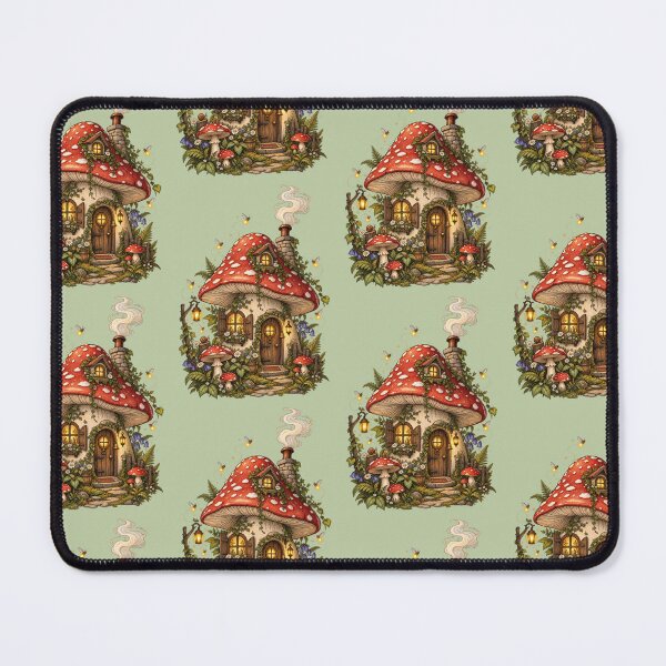 Item preview, Enchanted Mushroom Cottage Fireflies Cottagecore Art designed and sold by Artemis & Woven Collective.