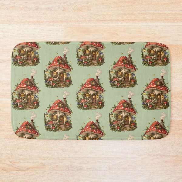 Item preview, Enchanted Mushroom Cottage Fireflies Cottagecore Art designed and sold by Artemis & Woven Collective.