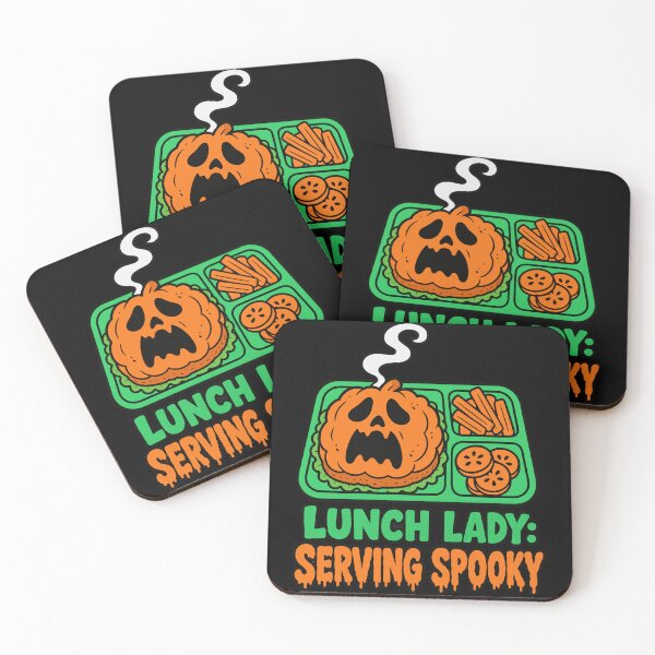 Item preview, Lunch Lady Serving Spooky Halloween Pumpkin Meal designed and sold by Uglyandcute.