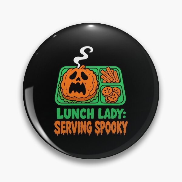 Item preview, Lunch Lady Serving Spooky Halloween Pumpkin Meal designed and sold by Uglyandcute.