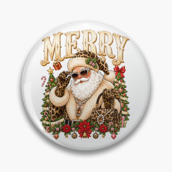 Item preview, Leopard Santa Glam Christmas Fashion Holiday designed and sold by varin-studio.