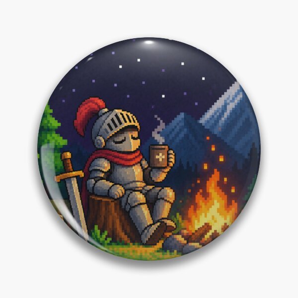 Item preview, Knight Shift Cozy Pixel Knight Campfire Gamer designed and sold by Nol1ytv.
