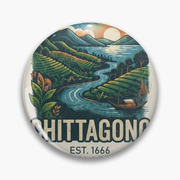 Item preview, Chittagong Bangladesh Vintage Landscape Travel T-Shirt Design designed and sold by mdsakibhossain.