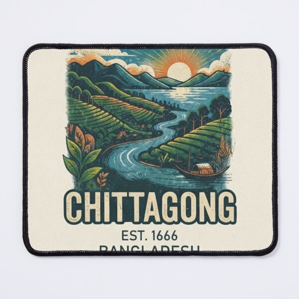 Item preview, Chittagong Bangladesh Vintage Landscape Travel T-Shirt Design designed and sold by mdsakibhossain.
