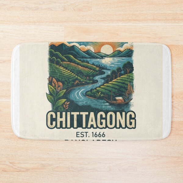 Item preview, Chittagong Bangladesh Vintage Landscape Travel T-Shirt Design designed and sold by mdsakibhossain.