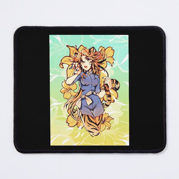 Item preview, Vibrant Tiger Girl with Floral Background Art designed and sold by Fibi-studio.
