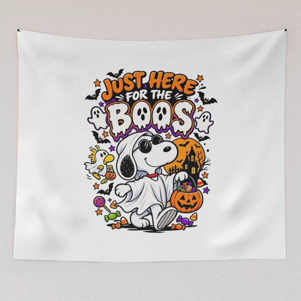 Item preview, Snoopy Halloween, Just Here For The Boos Cute  Snoopy Halloween Ghost designed and sold by graphic-genie.