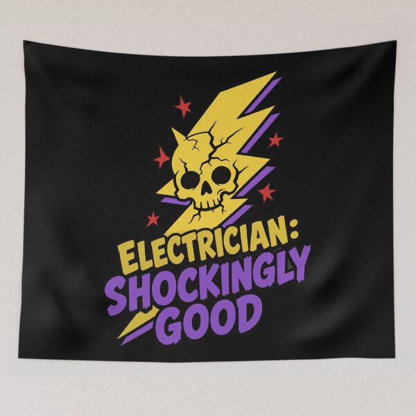 Item preview, Electrician Shockingly Good Halloween Skull Lightning Bolt Humor designed and sold by Uglyandcute.