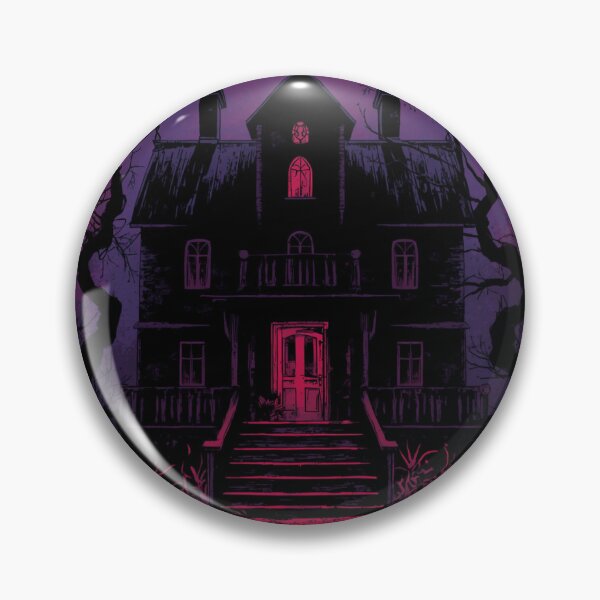 Item preview, Neon Purple Gothic Haunted House Silhouette designed and sold by Uniquely Yours.