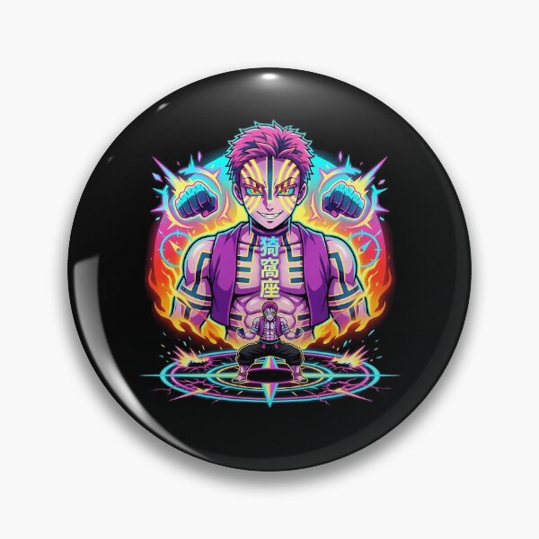Item preview, Akaza Neon Anime Demon Slayer Powerful designed and sold by nightfallharber.