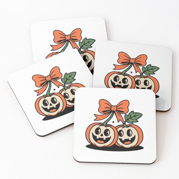 Item preview, Cute Retro Cherry Pumpkin Halloween Ribbon Bow Jack O Lantern designed and sold by FestivityFinds.