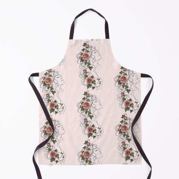 Item preview, Art Nouveau Woman Profile Blooming Pink Roses Line Art designed and sold by Artemis & Woven Collective.