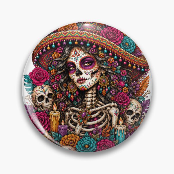 Item preview, La Catrina Sugar Skull Day of the Dead Art designed and sold by varin-studio.