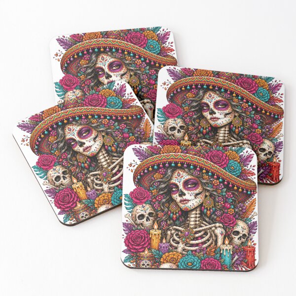 Item preview, La Catrina Sugar Skull Day of the Dead Art designed and sold by varin-studio.