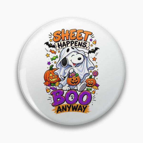 Item preview, Copy of Snoopy Halloween, Sheet Happens Boo Anyway Funny Snoopy Halloween Ghost designed and sold by graphic-genie.