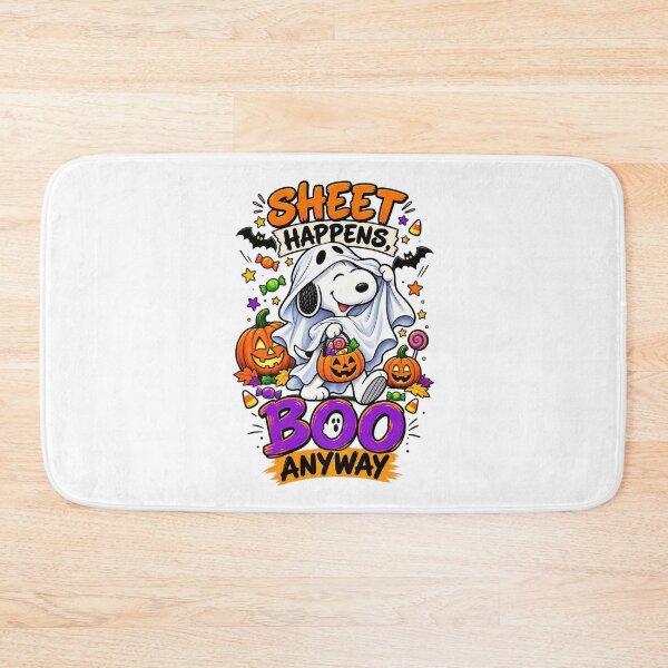 Item preview, Copy of Snoopy Halloween, Sheet Happens Boo Anyway Funny Snoopy Halloween Ghost designed and sold by graphic-genie.