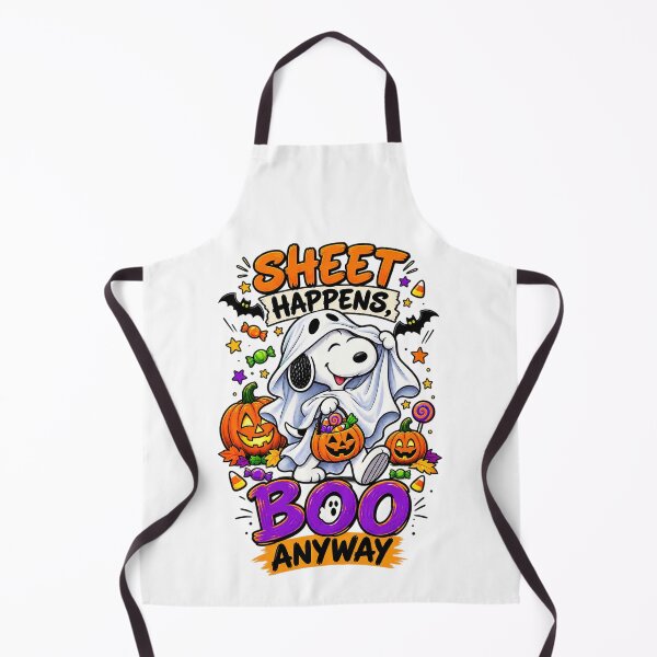 Item preview, Copy of Snoopy Halloween, Sheet Happens Boo Anyway Funny Snoopy Halloween Ghost designed and sold by graphic-genie.