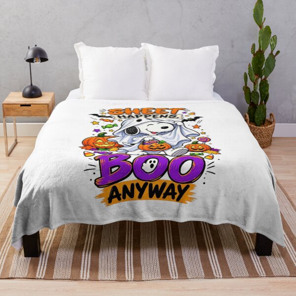 Item preview, Copy of Snoopy Halloween, Sheet Happens Boo Anyway Funny Snoopy Halloween Ghost designed and sold by graphic-genie.