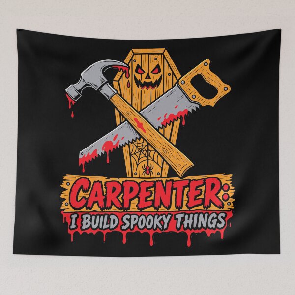 Item preview, Carpenter I Build Spooky Things Halloween Hammer and Saw designed and sold by Uglyandcute.