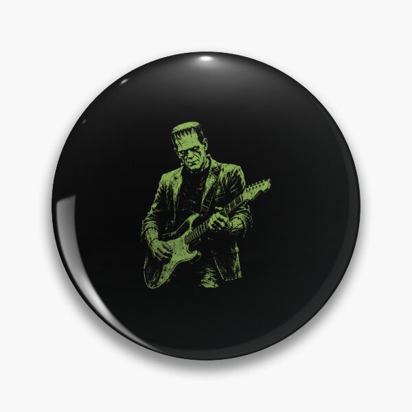 Item preview, frankenstein monster guitarist vintage horror rock music designed and sold by RebeccaKath781.