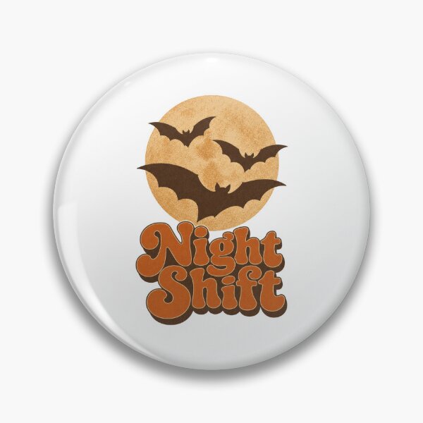 Item preview, Retro Night Shift Halloween Bats Full Moon Vintage Groovy Graphic designed and sold by FestivityFinds.