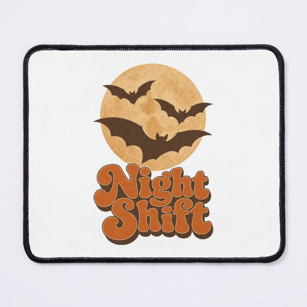 Item preview, Retro Night Shift Halloween Bats Full Moon Vintage Groovy Graphic designed and sold by FestivityFinds.