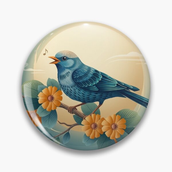 Item preview, Bluebird on Orange Blossom designed and sold by ShivCraftStudio.