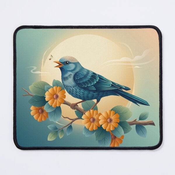 Item preview, Bluebird on Orange Blossom designed and sold by ShivCraftStudio.
