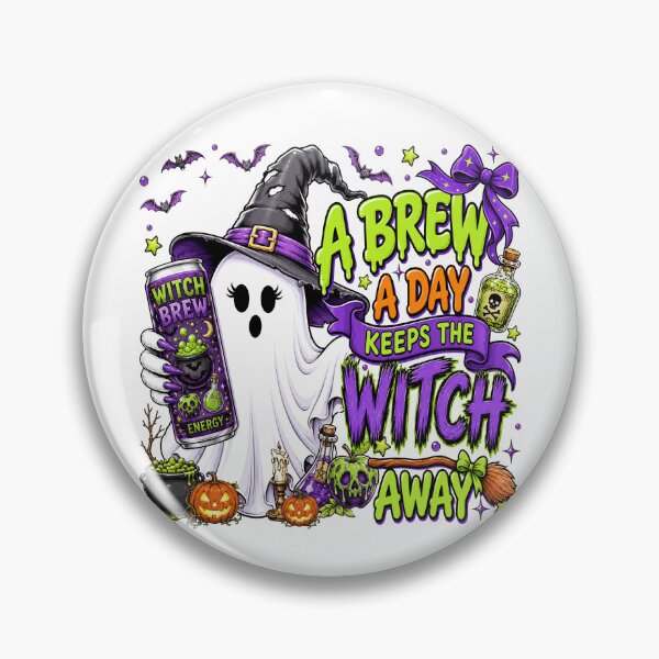 Item preview, A Brew a Day Funny Witch Halloween Ghost designed and sold by varin-studio.