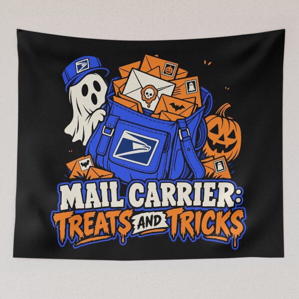 Item preview, Mail Carrier Halloween Mail Bag Treats and Tricks Skull Wax Seal designed and sold by Uglyandcute.