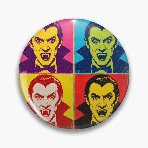 Item preview, Retro Pop Art Dracula Vampire – Vintage Halloween Four Panel Horror Portrait designed and sold by WolfmanProphecy.