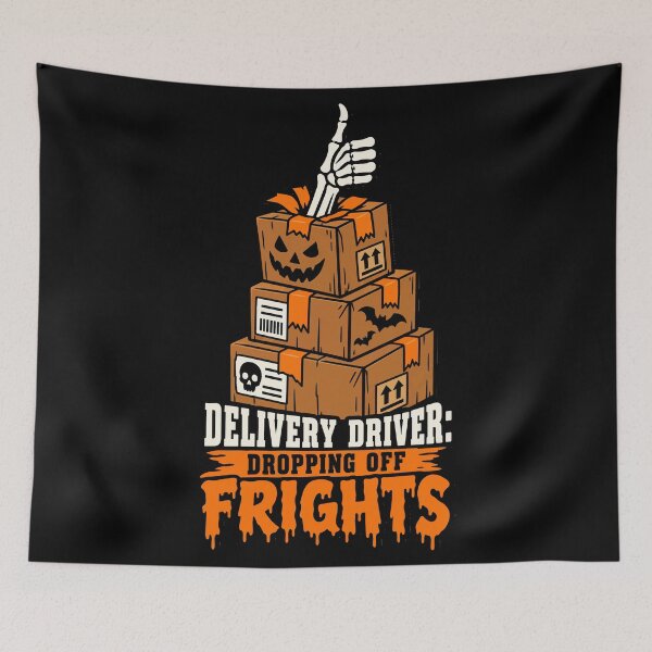 Item preview, Halloween Delivery Driver Skeleton Hand Parcel Humor designed and sold by Uglyandcute.