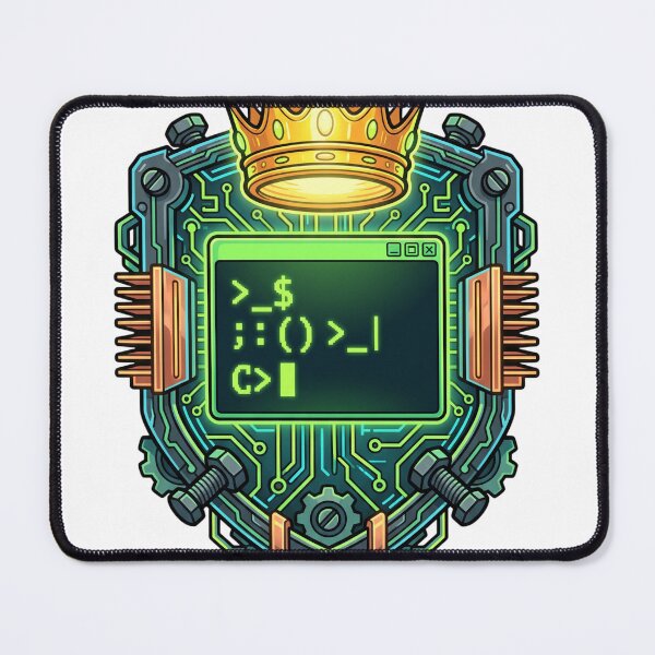Item preview, Root Privilege Linux Sysadmin Sudo Command Crown Shield designed and sold by TechNexusPrints.