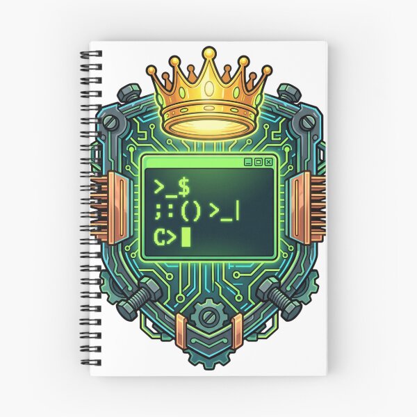 Item preview, Root Privilege Linux Sysadmin Sudo Command Crown Shield designed and sold by TechNexusPrints.